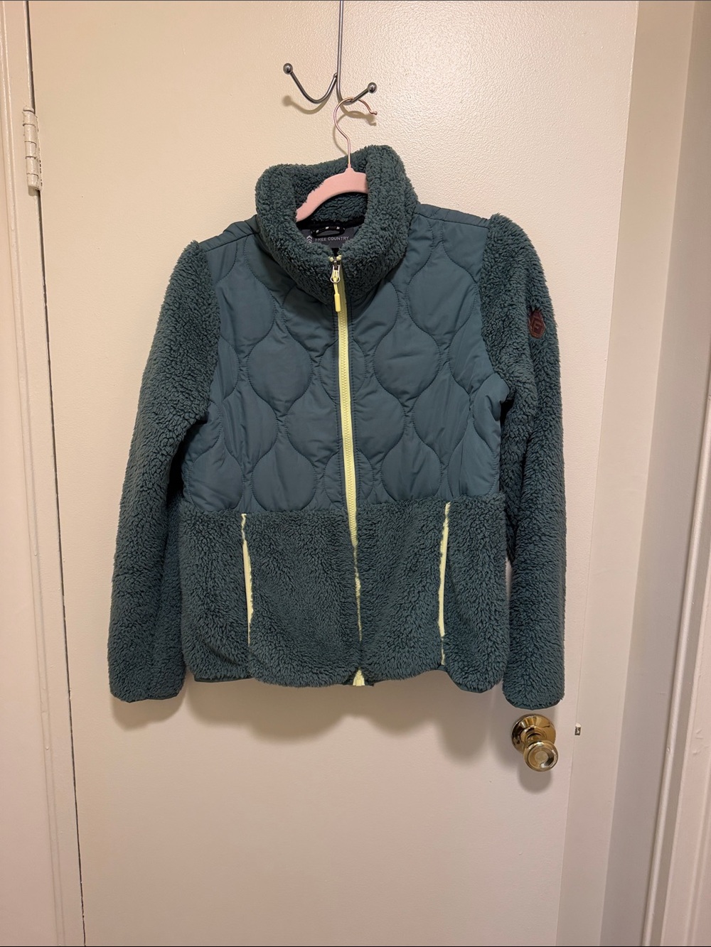 Free Country Teal Sherpa Puffer Jacket for Kids